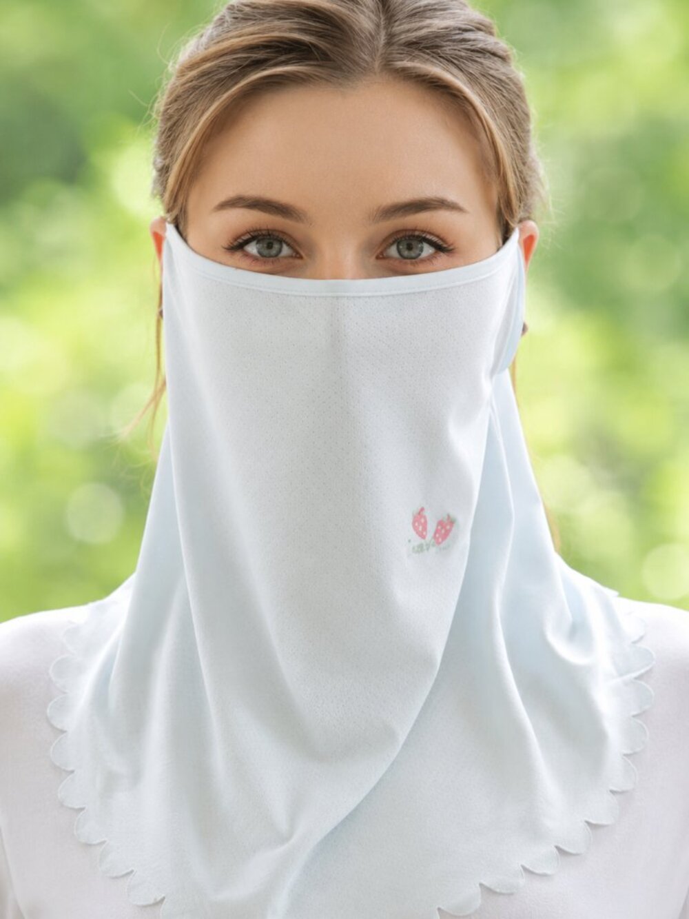 2Pcs - Lightweight Cooling Sun Protection Face Cover Scarf with Ear Hooks